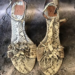 Bacio 61 Catona snake print leather heels